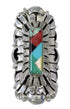 Multicolor Inlay Genuine Sterling Silver Southwest Ring Size 5-1/2 QX75669