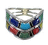Multicolor Inlay Sterling Silver Southwest Ring Size 5-1/4 QX75622