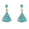 Turquoise Inlay Silver Post Dangle Earrings UX75919