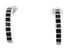 Southwest Silver Jet Inlay Post Hoop Earrings QX75440