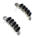 Southwestern Sterling Silver Jet Inlay Post Hoop Earrings QX75444
