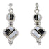 Southwestern Sterling Silver Jet And Mother Of Pearl Post Dangle Earrings QX75467
