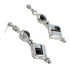 Southwestern Sterling Silver Jet And Mother Of Pearl Post Dangle Earrings QX75467