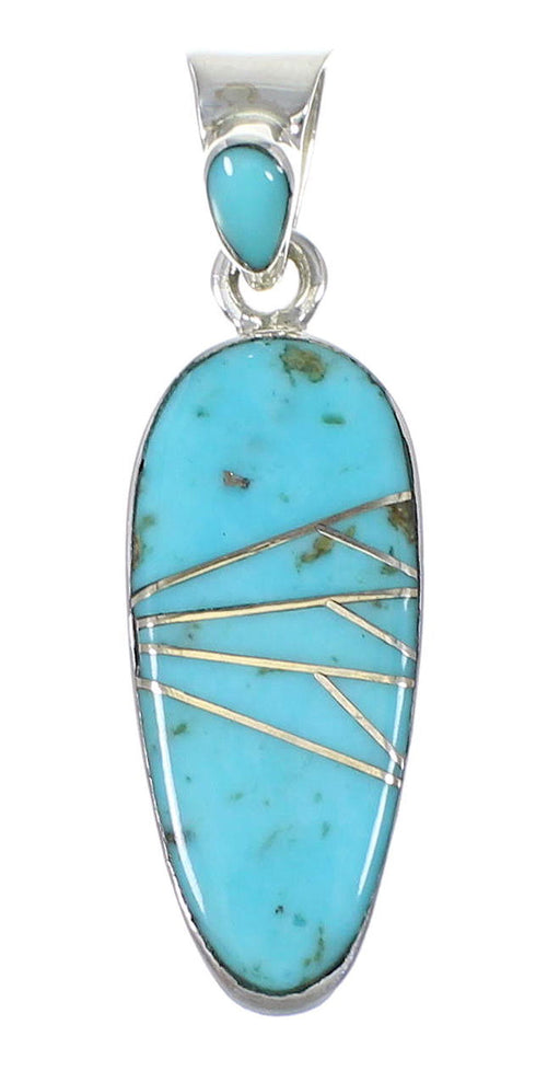 Turquoise Silver Southwestern Pendant YX75415