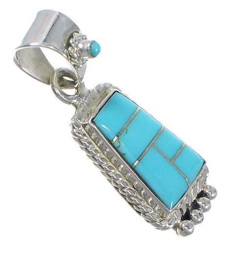 Turquoise And Silver Southwest Slide Pendant YX75442