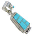 Turquoise And Silver Southwest Slide Pendant YX75442
