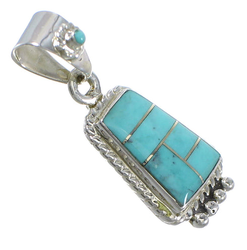 Turquoise And Sterling Silver Southwest Pendant YX75443