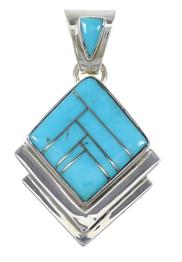 Silver Turquoise Inlay Pendant YX75455