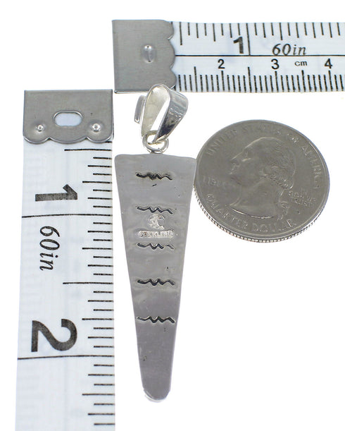 Southwestern Turquoise Silver Water Wave Hand Pendant QX76943