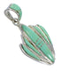 Turquoise Inlay Genuine Sterling Silver Southwestern Pendant QX77106