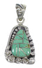 Flower Turquoise Inlay Silver Southwestern Pendant QX77108