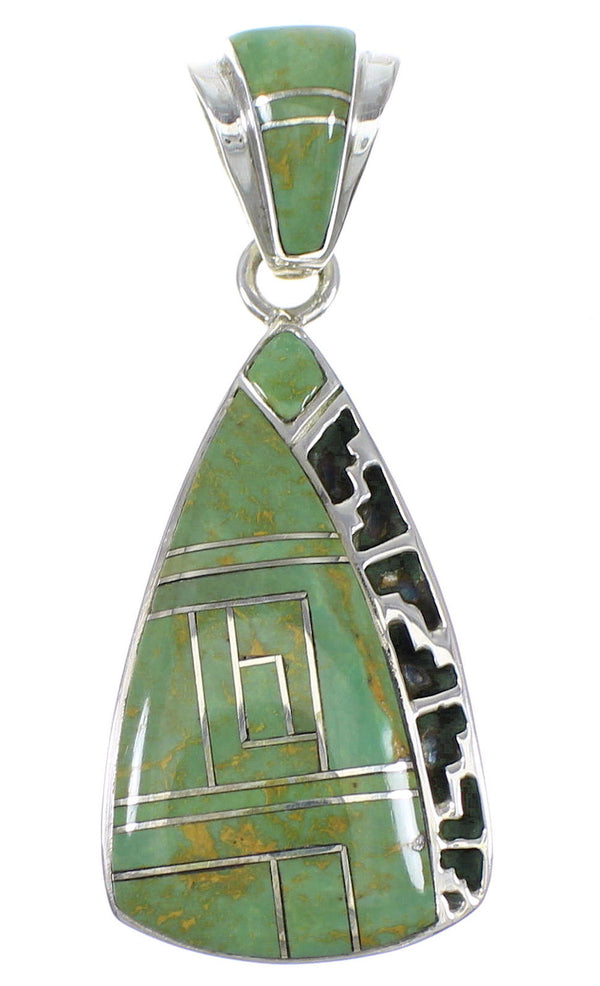 Southwestern Turquoise Silver Pendant QX77112