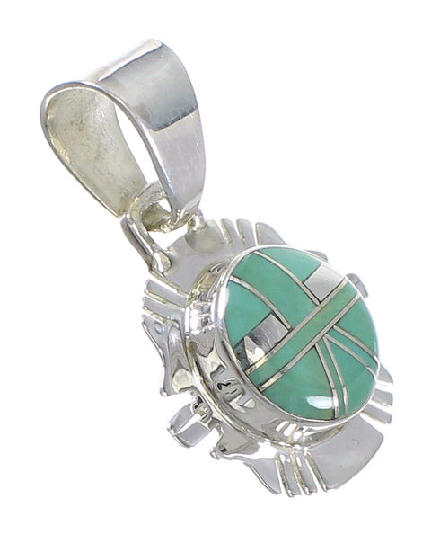 Southwestern Turquoise Genuine Sterling Silver Pendant RX77173
