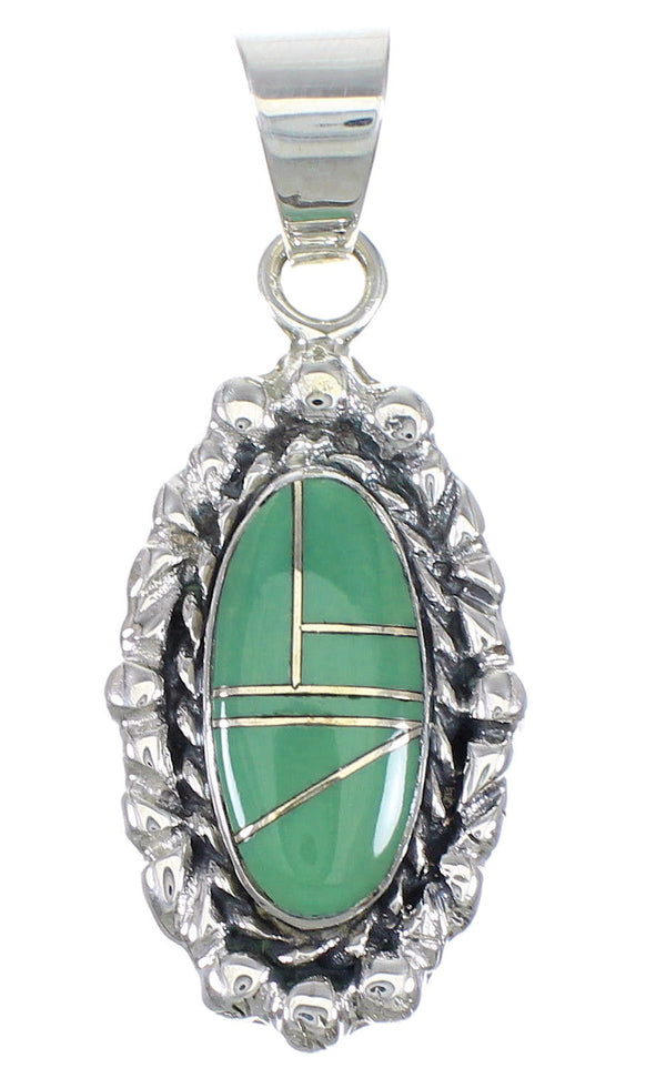 Southwestern Turquoise Genuine Sterling Silver Pendant QX77120