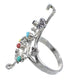 Multicolor Southwest Genuine Sterling Silver Jewelry Ring Size 7-3/4 YX75253