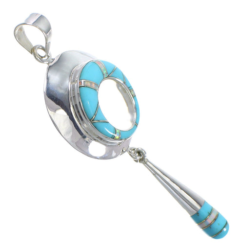 Turquoise Opal Southwest Sterling Silver Pendant AX76488