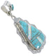 Turquoise Opal Silver Southwestern Pendant AX76490