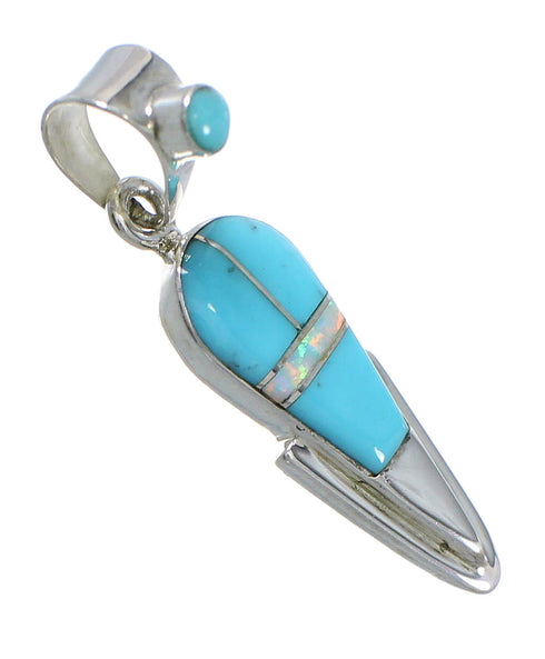 Turquoise Opal Genuine Sterling Silver Pendant AX76541