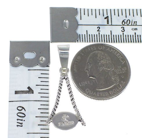 Southwest Sterling Silver Turquoise Inlay Pendant QX77398