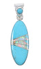 Sterling Silver Turquoise And Opal Inlay Southwest Pendant UX75652