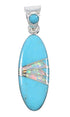Sterling Silver Turquoise And Opal Inlay Southwest Pendant UX75652
