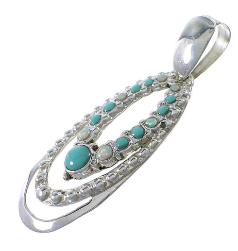 Sterling Silver Southwest Turquoise And Opal Pendant UX75665