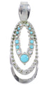 Sterling Silver Southwestern Turquoise And Opal Pendant UX75666
