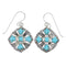 Southwestern Sterling Silver Turquoise And Opal Hook Dangle Earrings WX76404