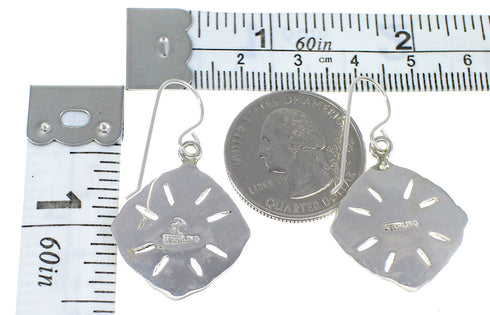 Turquoise And Coral Sterling Silver Southwest Hook Dangle Earrings WX76411