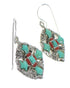Coral And Turquoise Sterling Silver Southwest Hook Dangle Earrings WX76567