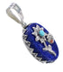 Southwest Silver Multicolor Flower Ladybug Pendant YX75579