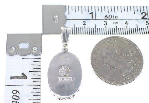 Southwest Silver Multicolor Flower Ladybug Pendant YX75579