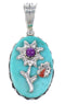 Multicolor Silver Flower Ladybug Pendant YX75582