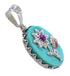 Multicolor Silver Flower Ladybug Pendant YX75582