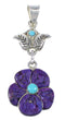 Silver Turquoise And Magenta Turquoise Flower Pendant YX75593
