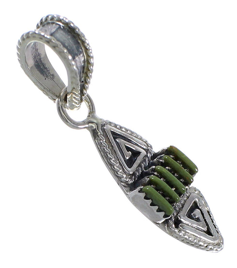 Turquoise Needlepoint Silver Water Wave Pendant YX75707