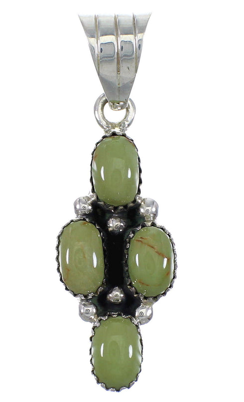 Southwestern Sterling Silver And Turquoise Pendant YX75713