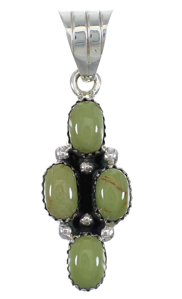 Southwestern Sterling Silver And Turquoise Pendant YX75713