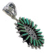 Turquoise Needlepoint Genuine Sterling Silver Water Wave Pendant YX75741