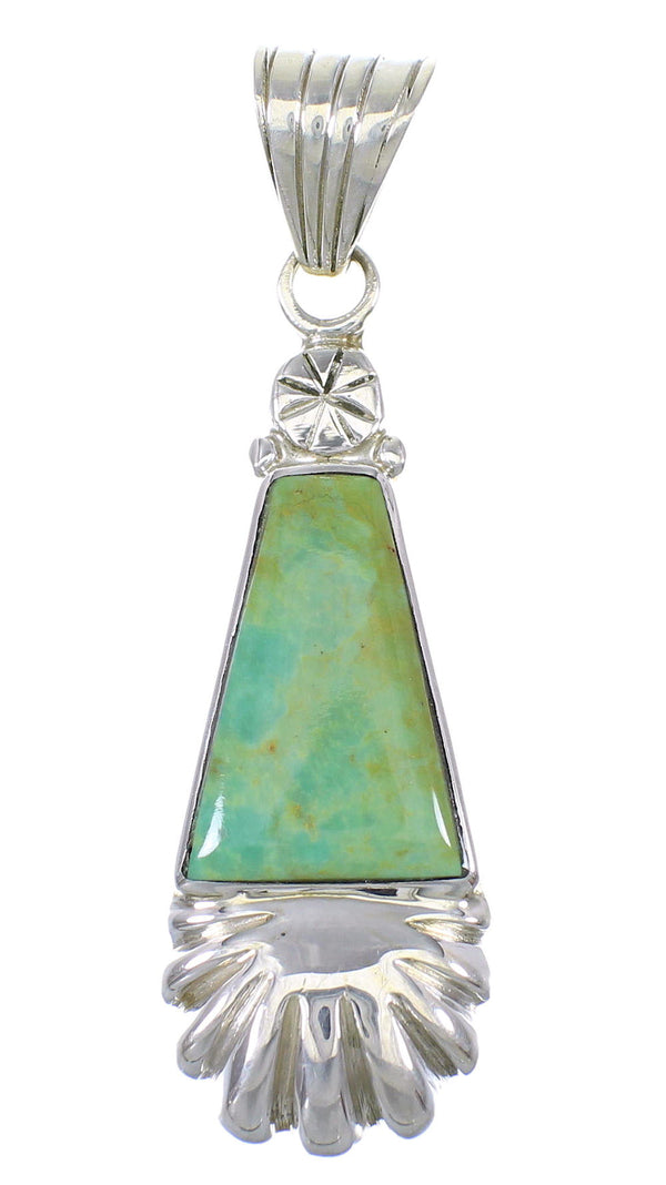 Sterling Silver And Turquoise Southwestern Pendant YX77318