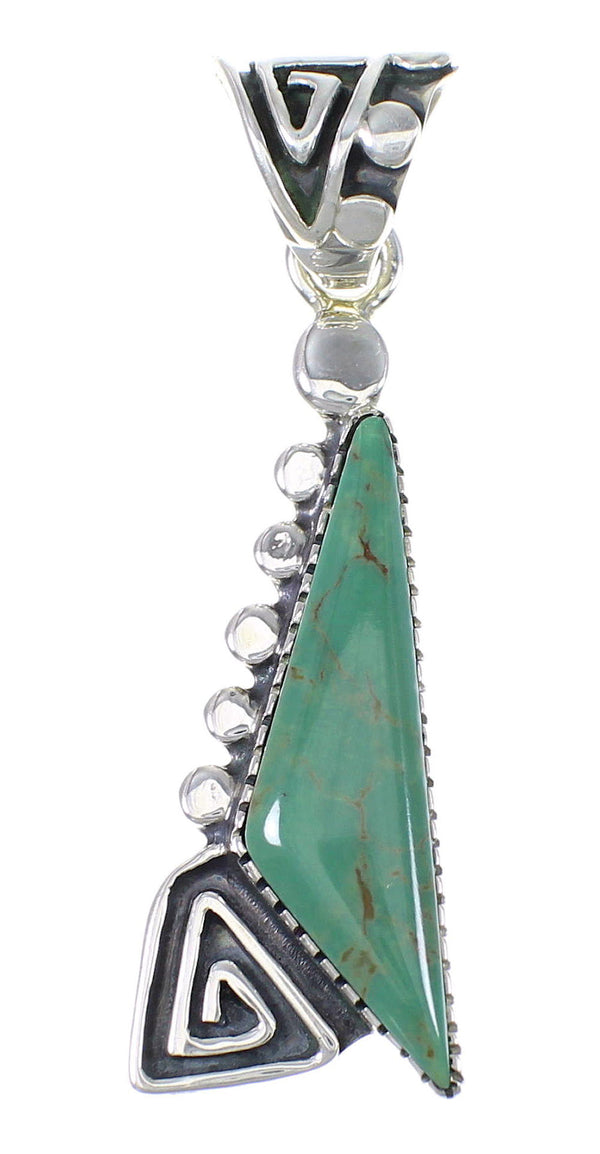 Southwestern Turquoise Sterling Silver Water Wave Pendant YX77341
