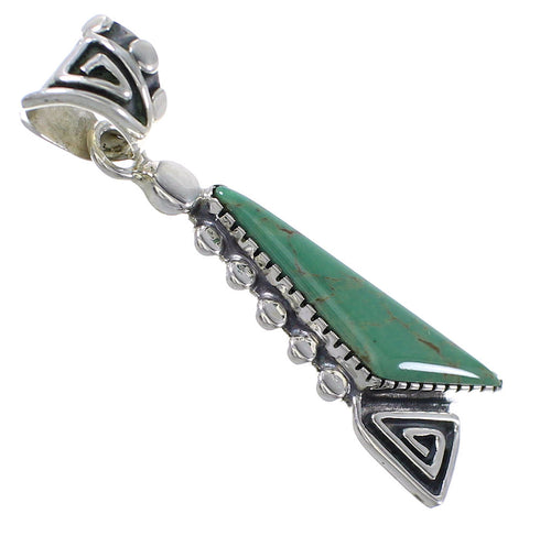 Southwestern Turquoise Sterling Silver Water Wave Pendant YX77341