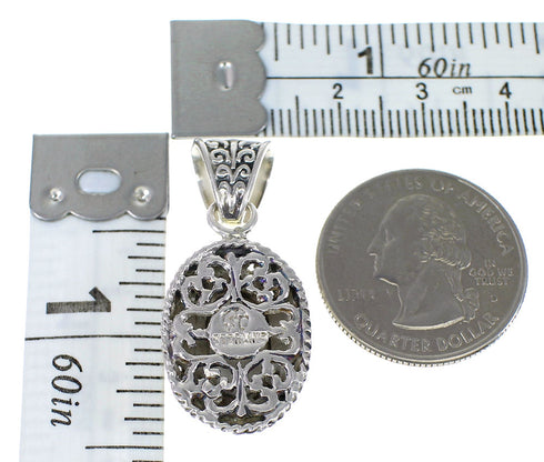 Southwestern Silver And Turquoise Pendant YX77360