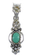 Turquoise Silver Flower Pendant YX77375