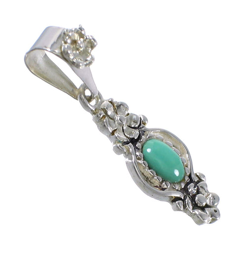 Turquoise Silver Flower Pendant YX77375