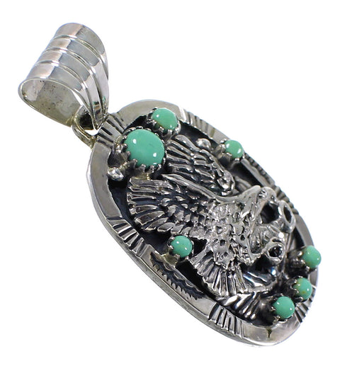Turquoise And Sterling Silver Eagle Pendant YX77388