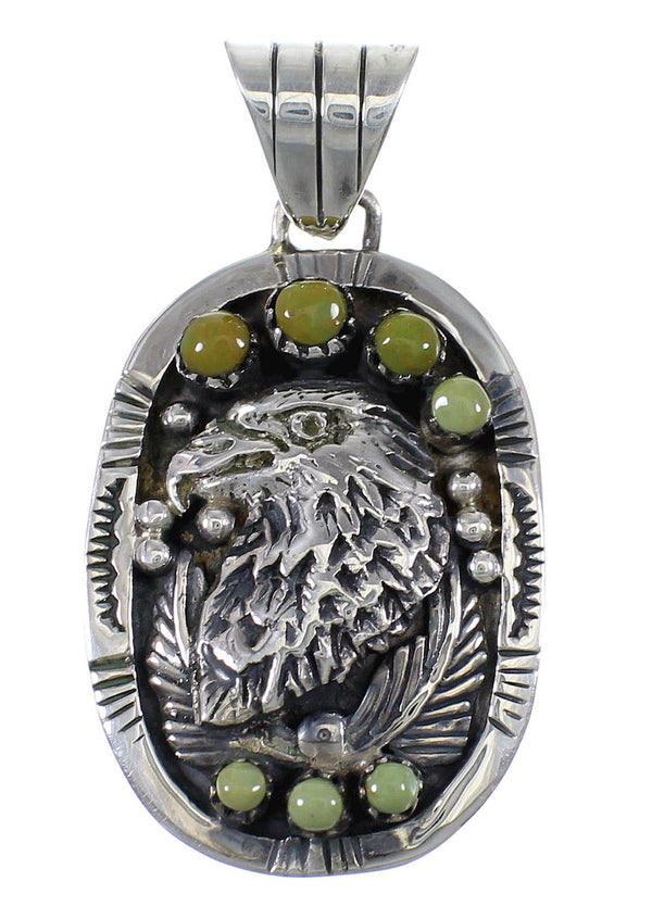 Silver Turquoise Eagle Pendant YX77389