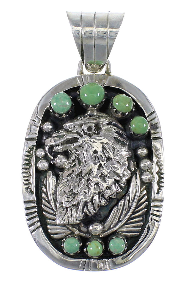 Sterling Silver Turquoise Eagle Pendant YX77392