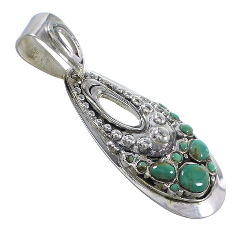 Turquoise And Sterling Silver Slide Pendant YX77413