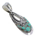 Turquoise And Genuine Sterling Silver Slide Pendant YX77417